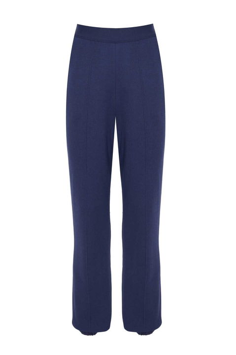 Lastik Paça Saks Kadın Pantolon - 4