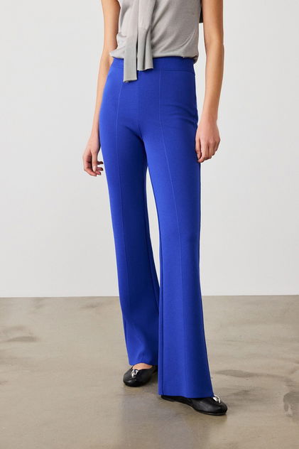 Royal Blue İspanyol Paça Kadın Pantolon - Triko Mısırlı